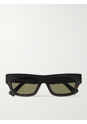 Gucci - Rectangular-Frame Tortoiseshell Acetate Sunglasses - Men - Tortoiseshell