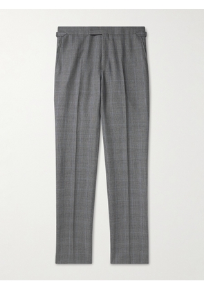 Kingsman - Straight-Leg Prince Of Wales Checked Wool Suit Trousers - Men - Gray - IT 46