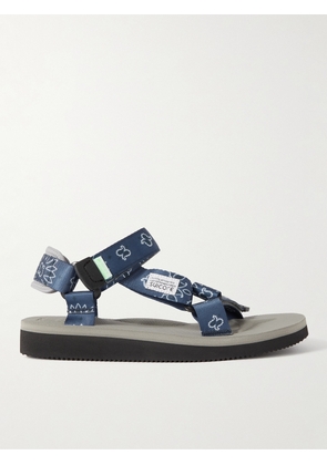 SUICOKE - Bandana-Print Jacquard Sandals - Men - Blue - US 6