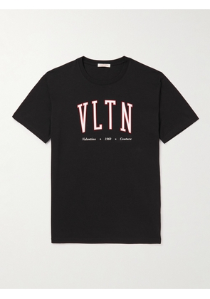 Valentino Garavani - Logo-Print Cotton-Jersey T-Shirt - Men - Black - XS
