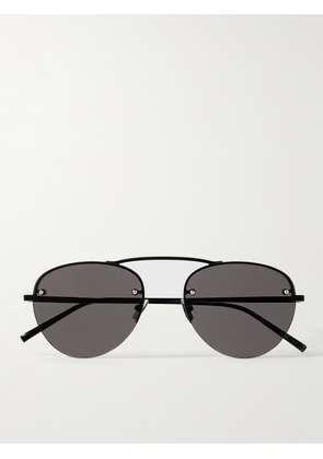 SAINT LAURENT - Aviator-Style Metal Sunglasses - Men - Black
