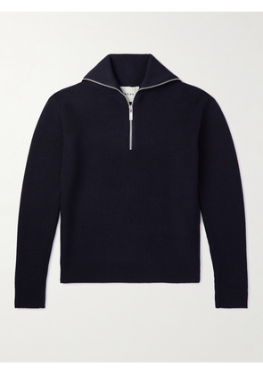 RÓHE - Ribbed Wool Half-Zip Sweater - Men - Blue - S