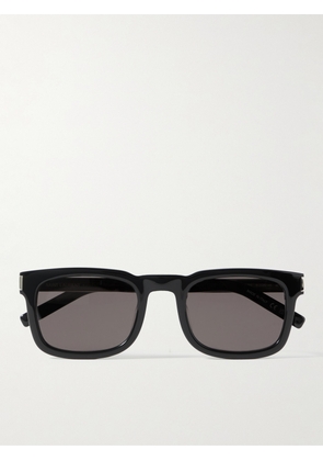 SAINT LAURENT - Square-Frame Acetate and Silver-Tone Sunglasses - Men - Black