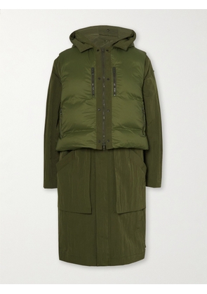 SAIF UD DEEN - Crinkled-Canvas Parka with Detachable Shell Gilet - Men - Green - XS