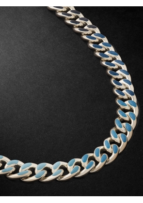 FRY POWERS - Ombré Silver and Enamel Chain Necklace - Men - Blue