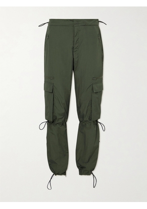 SAIF UD DEEN - Straight-Leg Crinkled-Canvas Cargo Trousers - Men - Green - 28