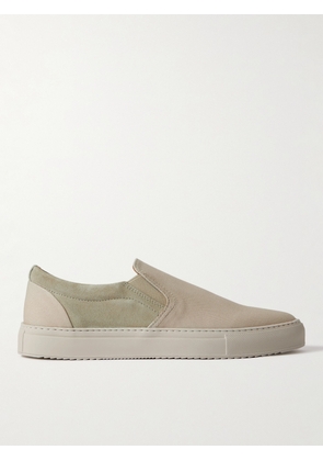 Mr P. - Larry Canvas and Suede Slip-On Sneakers - Men - Neutrals - UK 7