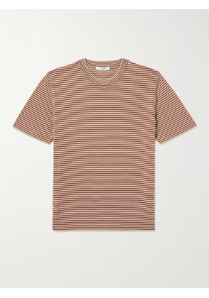 Mr P. - Striped Cotton and Linen-Blend T-Shirt - Men - Red - XS