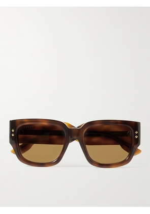 Gucci - Square-Frame Tortoiseshell Acetate Sunglasses - Men - Tortoiseshell