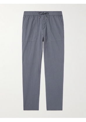 Mr P. - Joe Tapered Garment-Dyed Cotton-Blend Poplin Cargo Drawstring Trousers - Men - Gray - 28