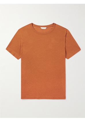 Club Monaco - Linen and Cotton-Blend Piqué T-Shirt - Men - Orange - XS