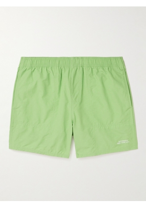 SATURDAYS NYC - Talley Straight-Leg Mid-Length Embroidered Swim Shorts - Men - Green - XS