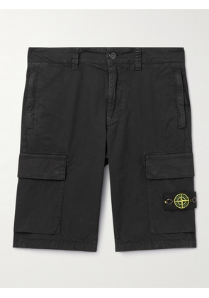 STONE ISLAND JUNIOR - Ages 10-12 Logo-Appliquéd Stretch-Cotton Canvas Cargo Shorts - Men - Black - 10 years = 51.5-56.2'/ 131-143cm