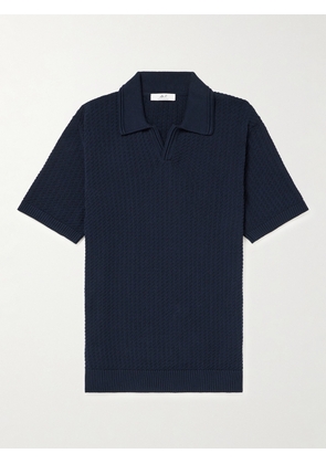 Mr P. - Jacquard-Knit Cotton Polo Shirt - Men - Blue - XS