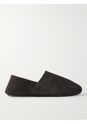 Mr P. - Babouche Shearling-Lined Suede Slippers - Men - Gray - UK 7