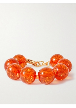 éliou - Drew Gold-Plated, Resin and Cord Bracelet - Men - Orange