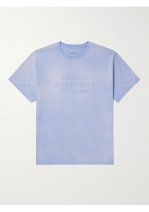 SATURDAYS NYC - Sunbaked Logo-Print Cotton-Jersey T-Shirt - Men - Blue - S