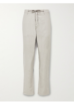 Canali - Slim-Fit Linen Drawstring Trousers - Men - Gray - IT 46
