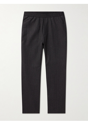 Barena - Bativoga Straight-Leg Herringbone Virgin Wool Drawstring Suit Trousers - Men - Black - IT 46