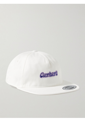 Carhartt WIP - Liquid Script Logo-Embroidered Cotton-Twill Baseball Cap - Men - White