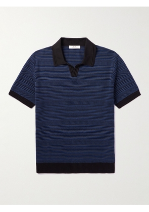 Mr P. - Striped Cotton Polo Shirt - Men - Blue - XS