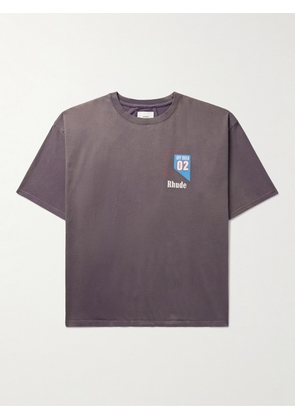 Rhude - Logo-Print Cotton-Jersey T-Shirt - Men - Gray - XS