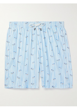 Canali - Straight-Leg Mid-Length Printed Swim Shorts - Men - Blue - S