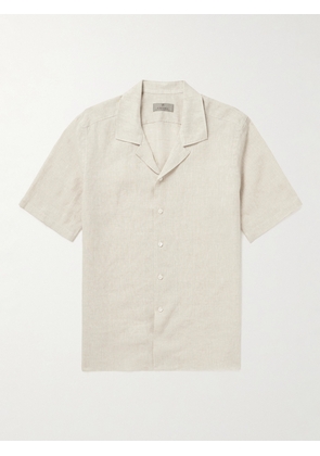 Canali - Camp-Collar Linen Shirt - Men - Neutrals - S