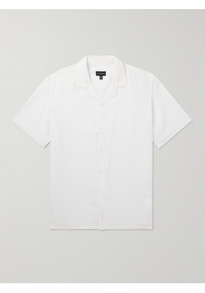 Club Monaco - Camp-Collar Lyocell-Seersucker Shirt - Men - White - XS