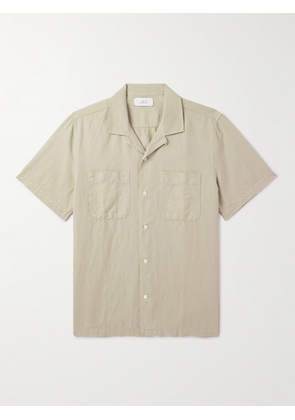 Mr P. - Michael Convertible-Collar Garment-Dyed Cotton and Linen-Blend Twill Shirt - Men - Neutrals - XS