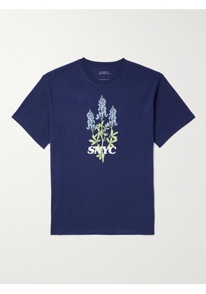 SATURDAYS NYC - Blue Bonnets Logo-Print Cotton-Jersey T-Shirt - Men - Blue - S