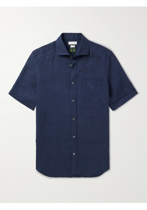 Incotex - Cutaway-Collar Linen Shirt - Men - Blue - EU 37