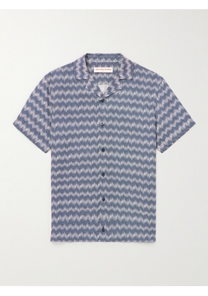 Orlebar Brown - Travis Camp-Collar Printed Crepe Shirt - Men - Blue - S