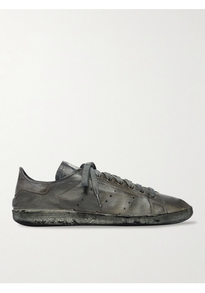 Balenciaga - adidas Stan Smith Distressed Leather Sneakers - Men - Black - EU 39