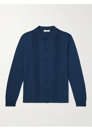 Mr P. - Merino Wool-Jacquard Shirt - Men - Blue - XS