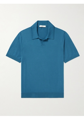 Mr P. - Cotton Polo Shirt - Men - Blue - XS