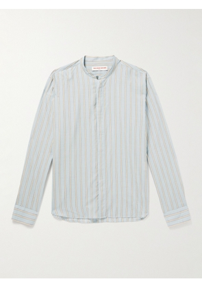 Orlebar Brown - Dekker Grandad-Collar Striped Cotton Shirt - Men - Gray - S