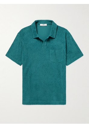 Mr P. - Cotton-Terry Polo Shirt - Men - Blue - XS