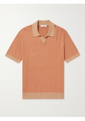 Mr P. - Striped Cotton Polo Shirt - Men - Orange - XS