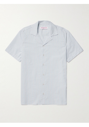 Orlebar Brown - Travis Camp-Collar Striped Cotton Shirt - Men - Blue - S