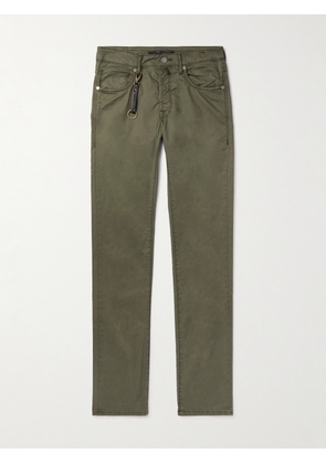 Incotex - Straight-Leg Stretch Lyocell and Cotton-Blend Poplin Trousers - Men - Green - UK/US 29