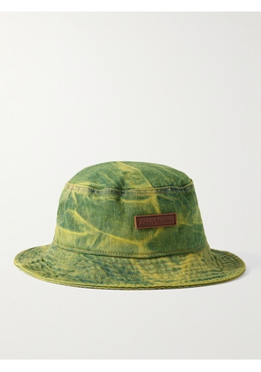 Acne Studios - Logo-Appliquéd Bleached Denim Bucket Hat - Men - Green - S/M