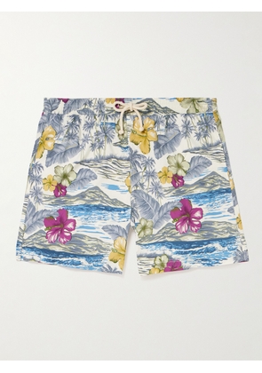 Massimo Alba - Kite Logo-Appliquéd Straight-Leg Mid-Length Printed Swim Shorts - Men - Blue - S