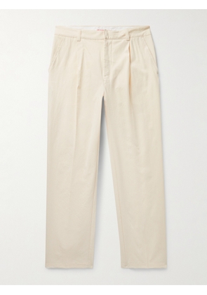 Orlebar Brown - Beckworth Straight-Leg Pleated Cotton-Gabardine Trousers - Men - Neutrals - UK/US 28
