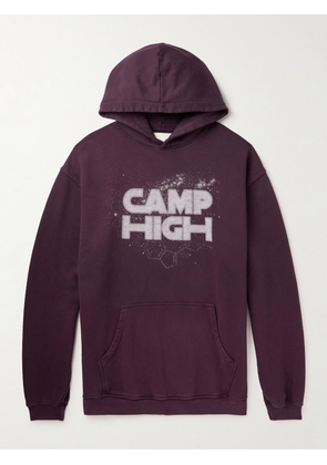 CAMP HIGH - Star Camp Logo-Print Cotton-Jersey Hoodie - Men - Purple - S