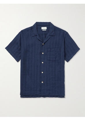 Oliver Spencer - Havana Camp-Collar Striped Linen Shirt - Men - Blue - S