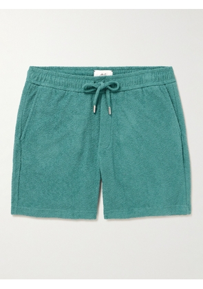 Mr P. - Straight-Leg Organic Cotton-Terry Drawstring Shorts - Men - Blue - XS