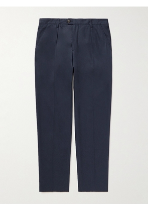 Oliver Spencer - Claremont Tapered Pleated TENCEL™ Lyocell-Blend Twill Suit Trousers - Men - Blue - UK/US 28