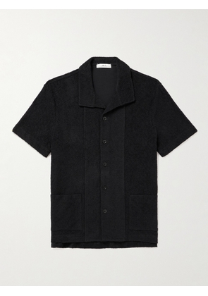 Mr P. - Camp-Collar Cotton-Terry Shirt - Men - Black - XS