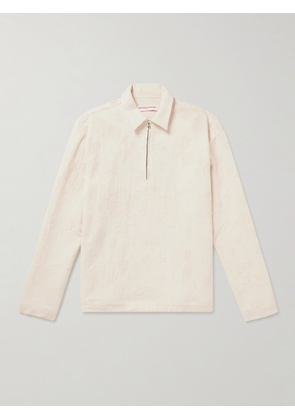 Orlebar Brown - Oglio Emroidered Cotton-Canvas Half-Zip Jacket - Men - Neutrals - S